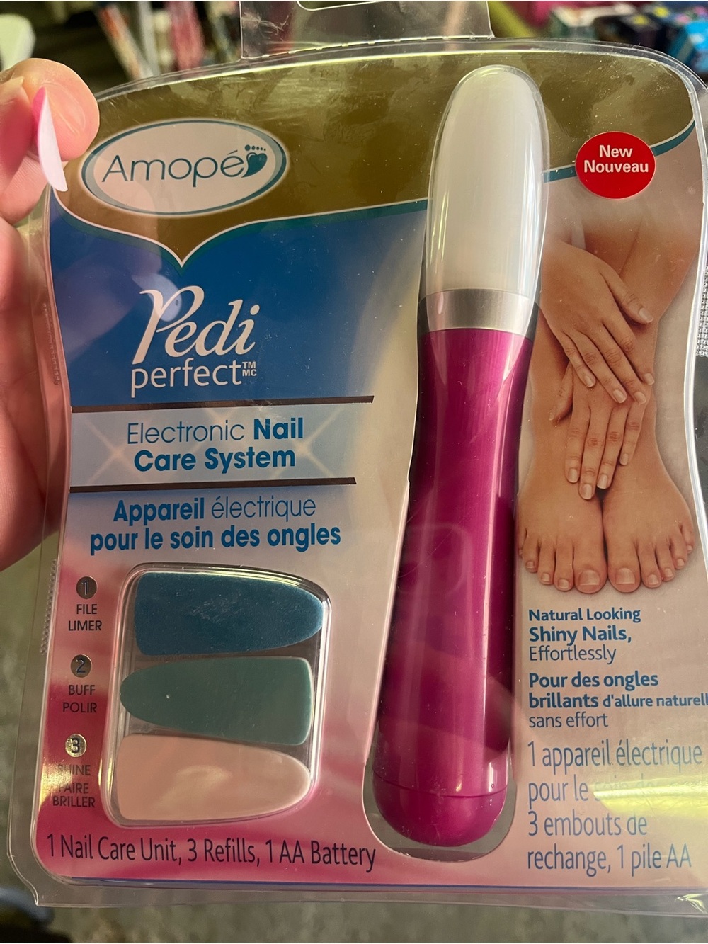 Amope Pedi Perfect Electronic Nail Care System - Pink